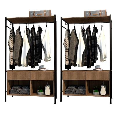 Kit 2 Guarda Roupas 90cm 2 Gavetas Demolição/Preto