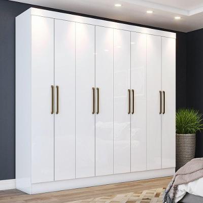 Guarda Roupa Casal 8 Portas 4 Gavetas Paris Casa 812 Branco