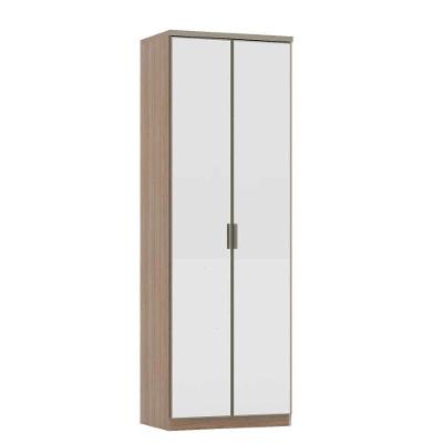 Guarda-roupa Solteiro 2 Portas Alumínio Com Espelho Vanilla