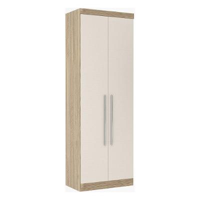 Guarda Roupa 2 Portas 2 Cabideiros 2 Prateleiras Avelã Rústico