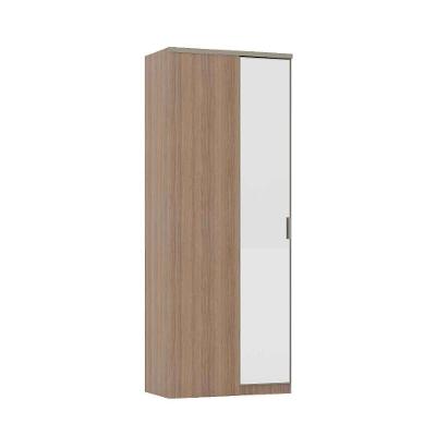 Guarda-roupa Solteiro Canto Reto 1 Porta Alumínio Vanilla