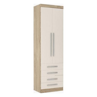 Guarda Roupa 2 Portas 4 Gavetas Avelã Rústico Com Areia