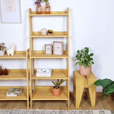 Estante Tipo Escada Pipa 5 Prat 150A X 60L X 38P Pinus Mel