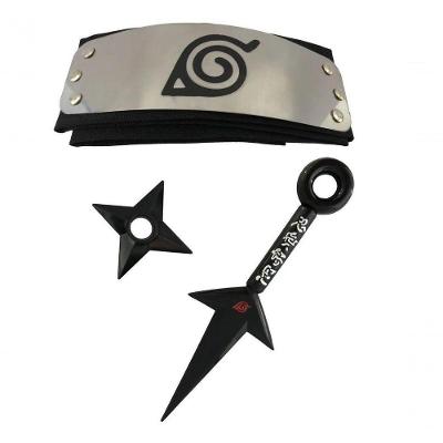 Kit Cosplay Naruto Bandana + Kunai 25Cm + Shuriken 10Cm