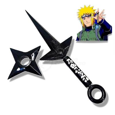 Kit Naruto Shippuden Kunai Minato 23,5Cm + Shuriken 9Cm 6