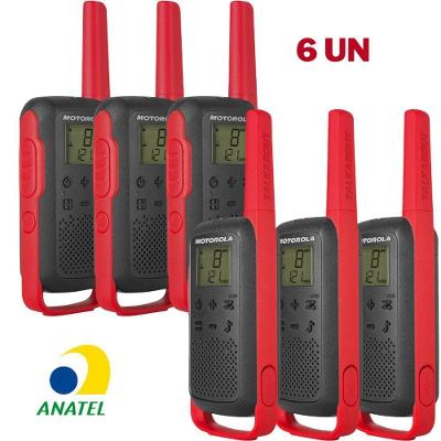 Kit 6x Rádio Comunicador Motorola T210br 32km Ht Talkabout