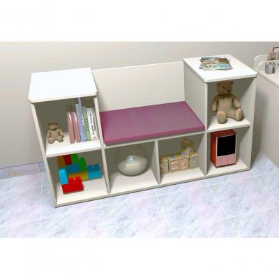 Organizador Infantil Com Assento Naomi 100% Mdf Brinquedos
