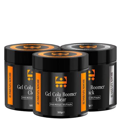 Kit 02 Gel Cola Boomer Clear + 01 Gel Boomer Black Embaixador 500G