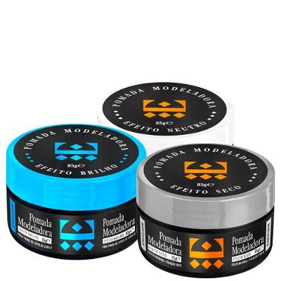 Kit Pomada Efeito Seco + Brilho + Neutro Embaixador 85G