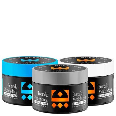 Kit Pomada Efeito Seco + Brilho + Neutro Embaixador 250G