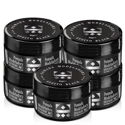 Kit 5 Pomada Para Cabelo Efeito Black Embaixador 85G