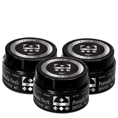 Kit 3 Pomada Modeladora Nerk Efeito Black Embaixador 85G