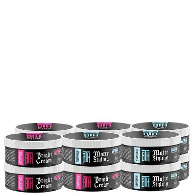 Kit 06 Pomada Matte Styling + 06 Brilho Bright Cream Bth 80G