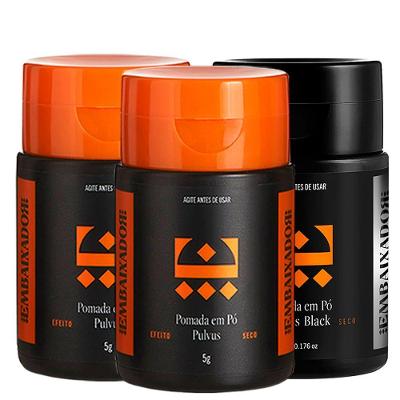 Kit 02 Pomada Em Pó Pulvus + 01 Pulvus Black Embaixador 5G