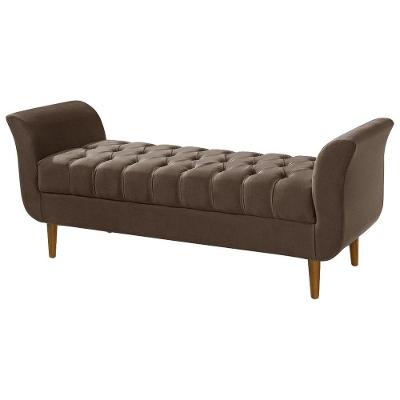 Divã Recamier Barcelona 130 Suede  Marrom