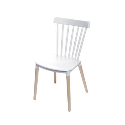 Cadeira Windsor Ellen Midi Polipropileno Branca Base Madeira