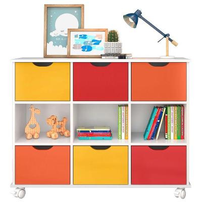 Nicho Organizador com Rodizios 6 Gavetas Branco Colorido