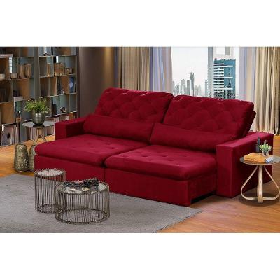 Sofá Modular 5 Lugares 2.50M Retrátil E Reclinável Vermelho