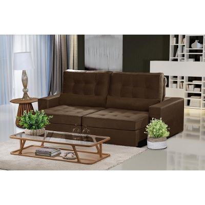 Sofá Modular 5 Lugares 2.50M Retrátil E Reclinável Marrom