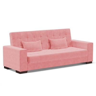 Sofá Cama 2 Lugares Para Sala De Estar Suede Rosê