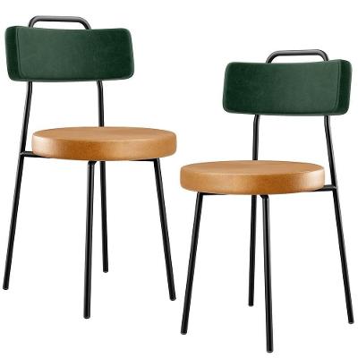 Kit 2 Cadeiras Cozinha Sala Jantar Barcelona L02 Facto Verde Musgo Couríssimo Whisky - Lyam Decor