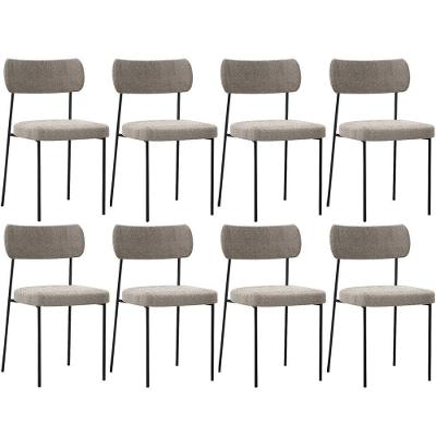 Kit 08 Cadeiras Estofadas Para Sala De Jantar Bouclê Bege