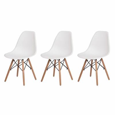 3 Cadeiras Com Encosto Para Mesa De Jantar Cozinha Branca