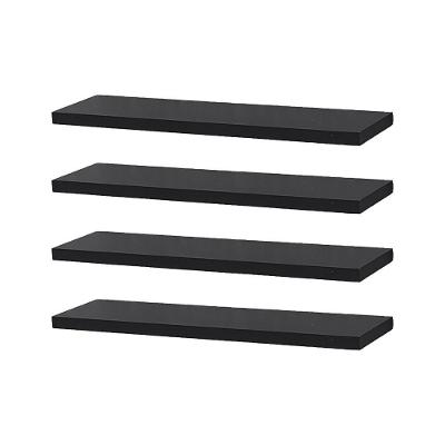 Kit 4 Prateleiras 40 x 20cm Preta Suporte Invisível