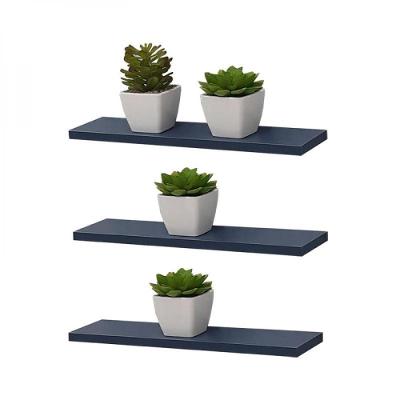 Kit 3 Prateleiras 70 X 20cm Azul Suporte Invisível