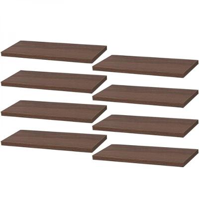 Kit 8 Prateleiras 50 X 20cm Nogal Suporte Invisível