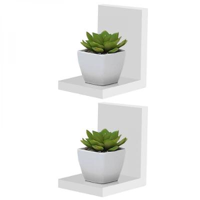 Kit 2 Prateleiras Buzios 15 X 12cm Branco