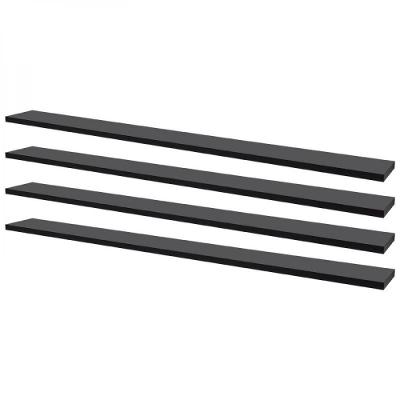Kit 4 Prateleiras 80 X 20cm Preta Suporte Invisível