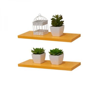 Kit 2 Prateleiras 40 x 10cm Amarela Suporte Invisível