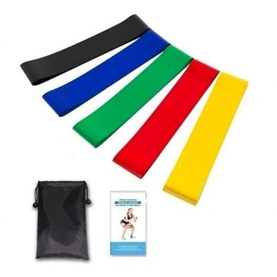 Kit 5 Faixas Elásticas Thera Band Com 5 Níveis Fisioterapia