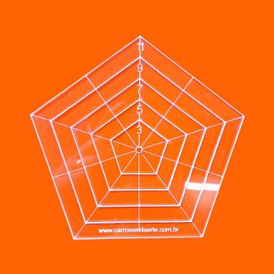 Régua Patchwork Pentágono 11cm Cristal
