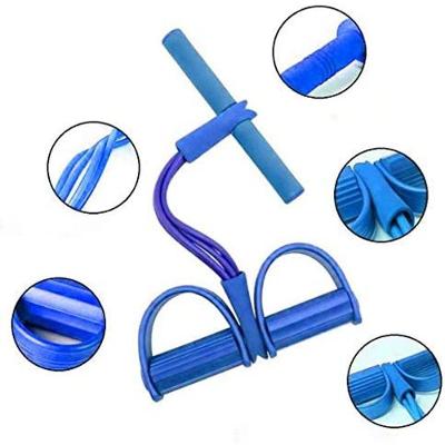 Elastico Extensor Tonificação Elástico De Tensão C/Apoio P/Os Pés Tubefit Azul