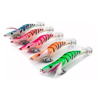 Kit 2 Isca Artificial Zangarilho Escuro 13cm Pesca Lula 24 Fisgas