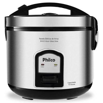 Panela De Arroz Elétrica Philco Ph 10 Xícaras Preta/Inox