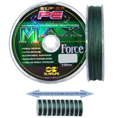 Linha de Pesca Multifilamento 1000m Max Force 4 Fios 0,40mm 53lb