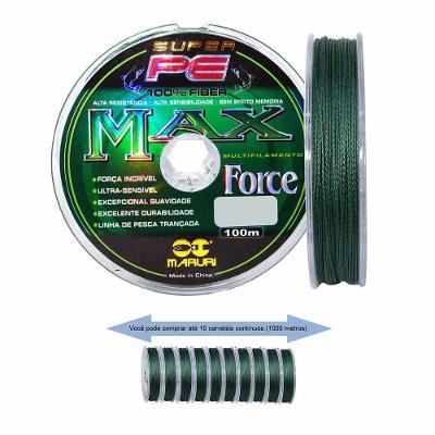 Linha De Pesca Multifilamento 1000M Max Force 4 Fios 0,30Mm 44Lb