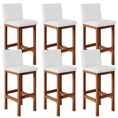 Kit 06 Banquetas Altas Alya Facto Branco