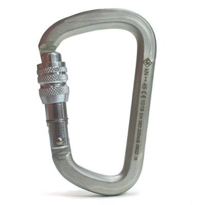 Mosquetão Aço 45kn Assimétrico D Rosca Ce En Nbr Usclimb Keylock