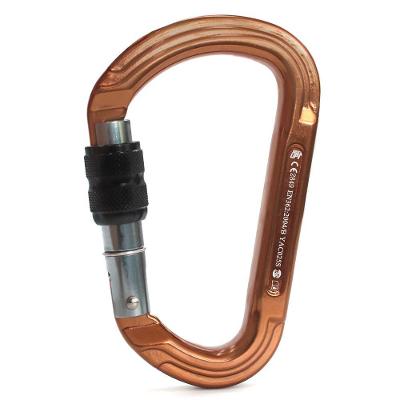 Mosquetão Sideup Alumínio D Trava Rosca Keylock 30kn Ce Nbr Marrom