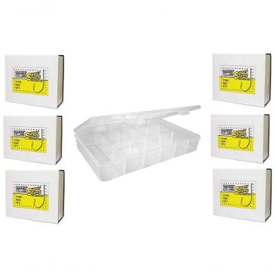 Kit C/ 600 Anzol + Estojo De  - Peixes Médios