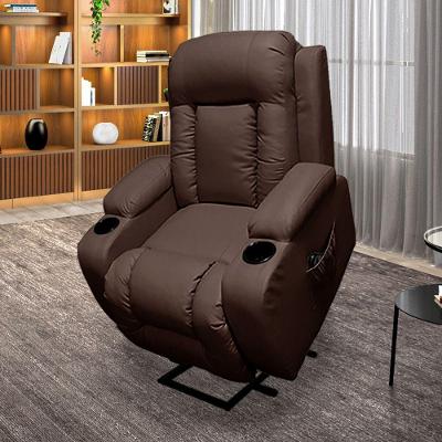 Poltrona Do Papai Com Massagem Aquecimento Austin Elevação 150º Pu Marrom Chocolate G31 Gran Belo