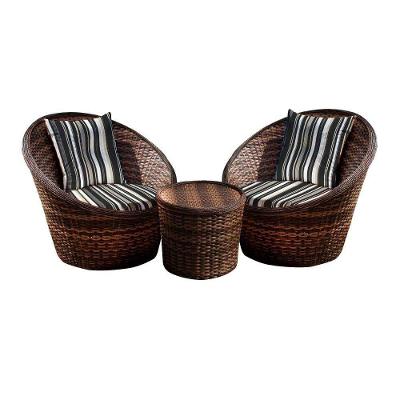 Conjunto De Poltronas Bola 2 Poltronas + 1 Mesa Centro Preto