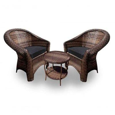 Conjunto De Poltronas 2 Poltronas + 1 Mesa Centro Duna Preto
