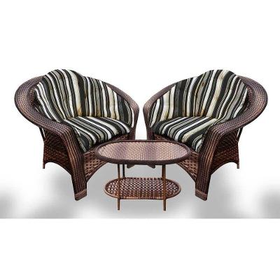 Conjunto De Poltronas 19 2 Poltronas + 1 Mesa Centro Preto