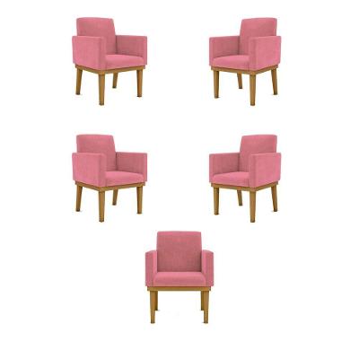 Kit 05 Poltronas Decorativa Reforçada Balaqui Decor Cor:rosa