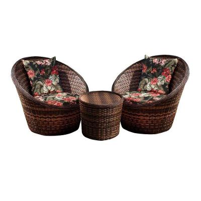 Conjunto De Poltronas Bola 2 Poltronas + 1 Mesa Centro Preto.